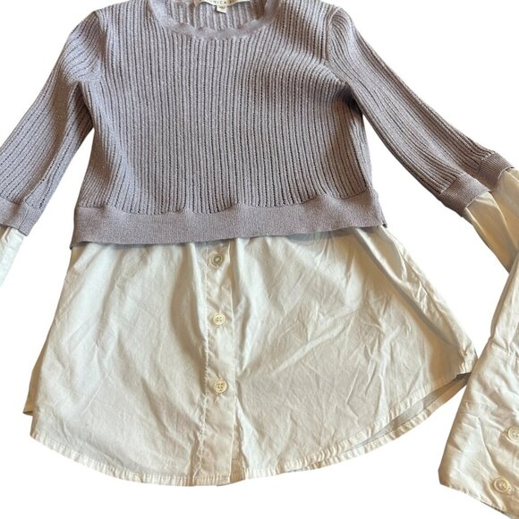 Veronica Beard Kaley Mixed Media Layered Sweater Shirt Metallic Size XS Women's - Picture 6 of 12